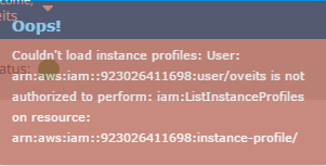 Couldn't load instance profiles