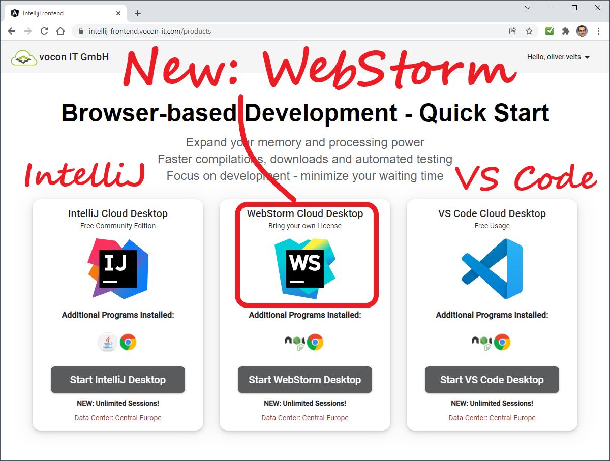 Cloud Desktop - WebStorm New!