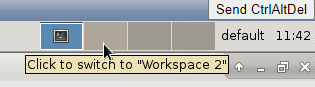 Opening the second workspace of the vocon Cloud Desktop